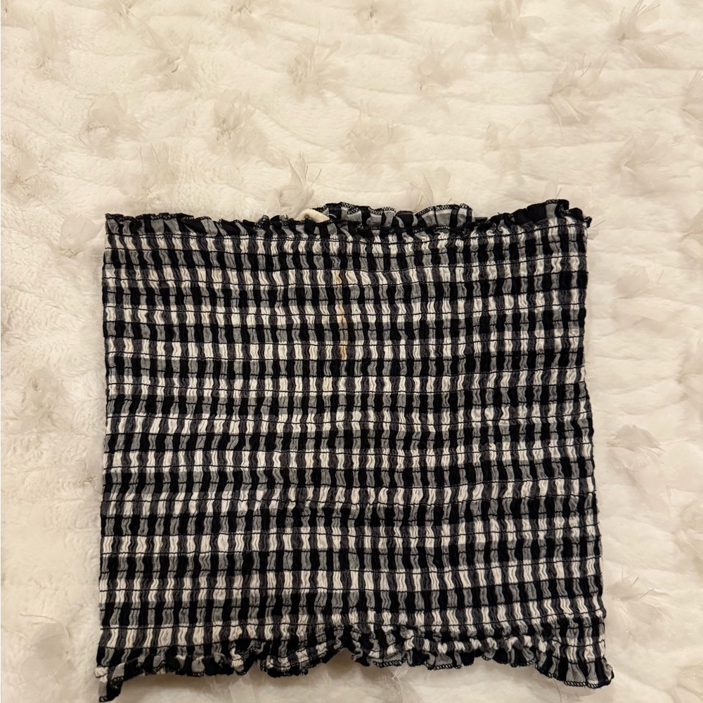 Brandy Melville Black and White Striped Top